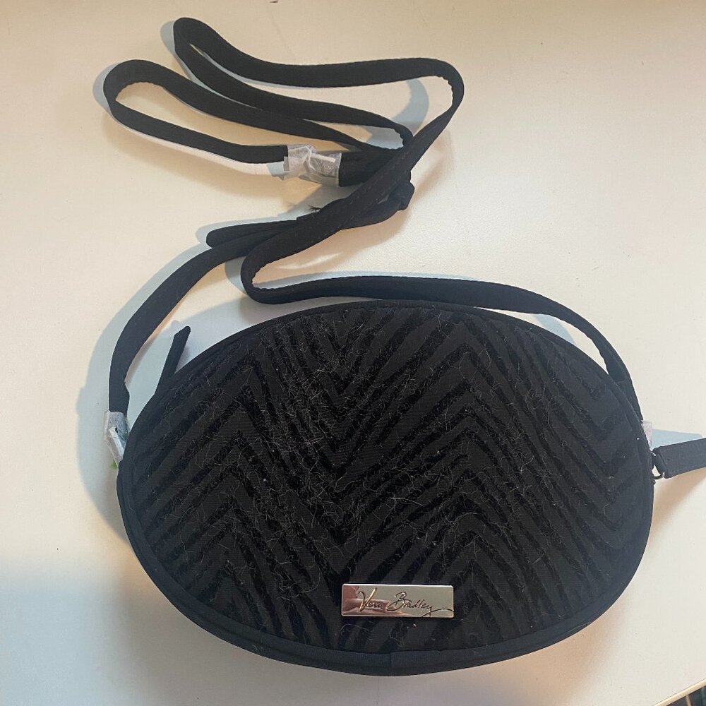 Black velour quilted Vera Bradley evening bag, NWOT